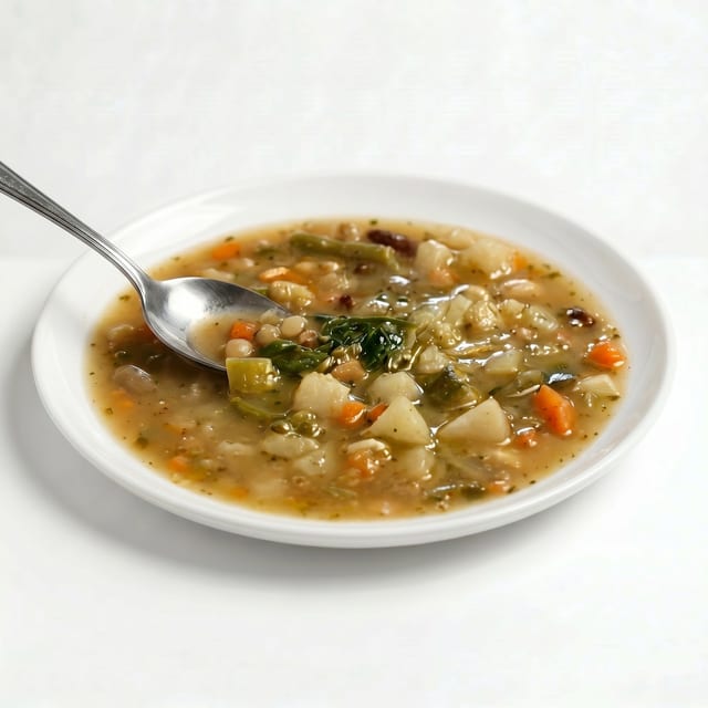 Minestrone of Vegetables with Pesto.